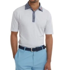 FootJoy Men's Diamond Dot Print Lisle Golf Polo Shirt -Golf Supplies Series 0074819 footjoy mens diamond dot print lisle golf polo shirt