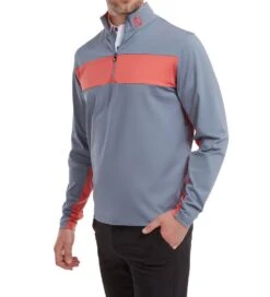 FootJoy Men's Engineered Chest Stripe Chill-Out Golf Midlayer -Golf Supplies Series 0074866 footjoy mens engineered chest stripe chill out golf midlayer