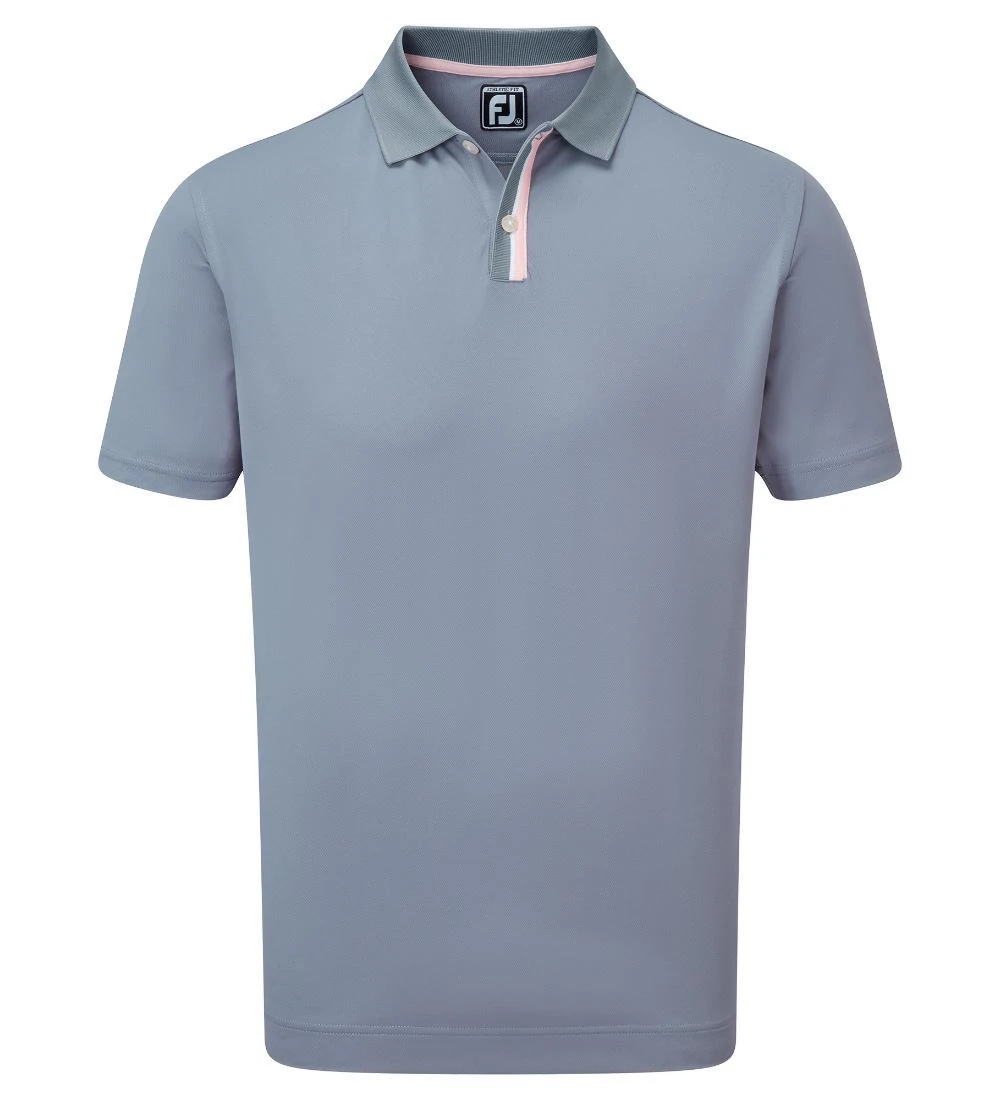 FootJoy Men's Solid Stripe Placket Pique Golf Polo Shirt 4 FootJoy Men's Solid Stripe Placket Pique Golf Polo Shirt - Image 2