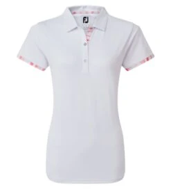 FootJoy Ladies Watercolour Trim Pique Golf Polo Shirt -Golf Supplies Series 0075220 footjoy ladies watercolour trim pique golf polo shirt