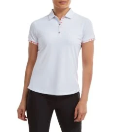 FootJoy Ladies Watercolour Trim Pique Golf Polo Shirt -Golf Supplies Series 0075224 footjoy ladies watercolour trim pique golf polo shirt