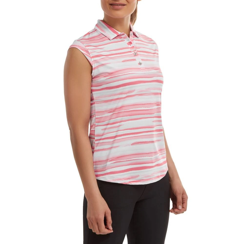 FootJoy Ladies Watercolour Lisle Golf Polo Shirt 4 FootJoy Ladies Watercolour Lisle Golf Polo Shirt - Image 2