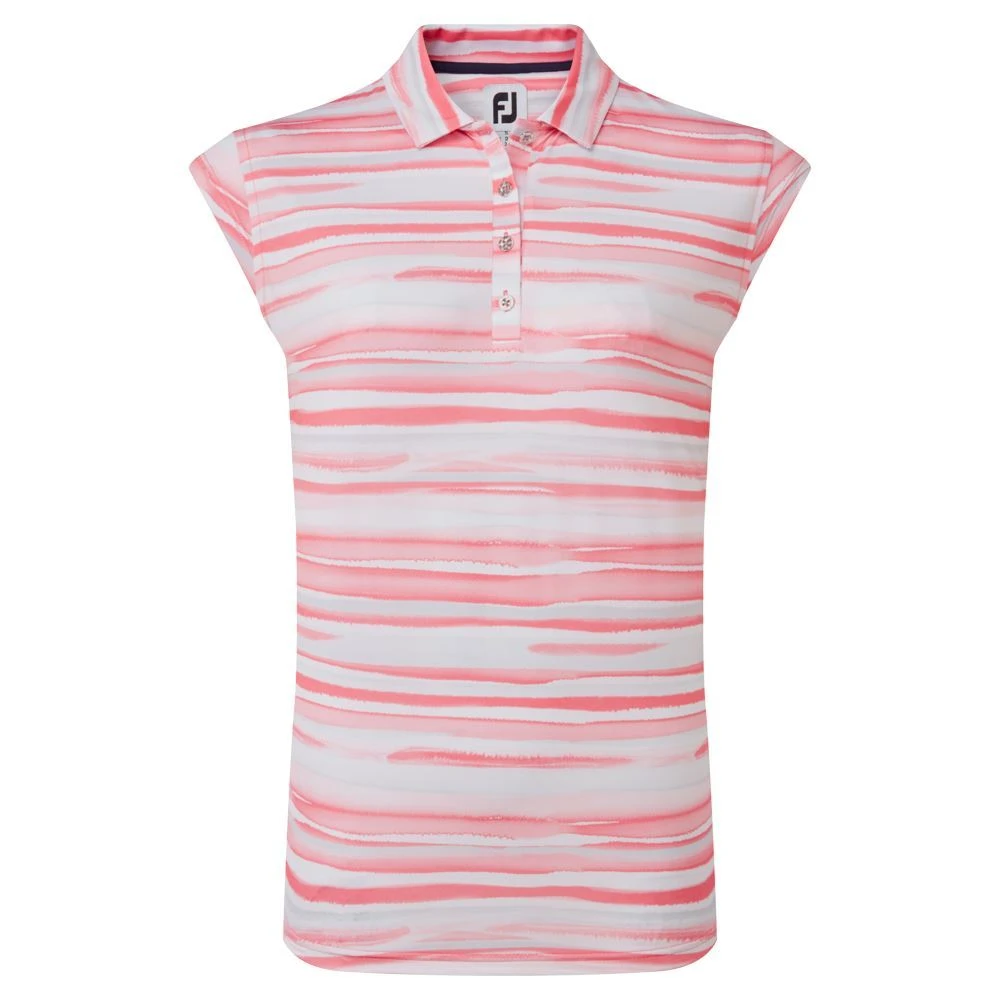 FootJoy Ladies Watercolour Lisle Golf Polo Shirt 3 FootJoy Ladies Watercolour Lisle Golf Polo Shirt