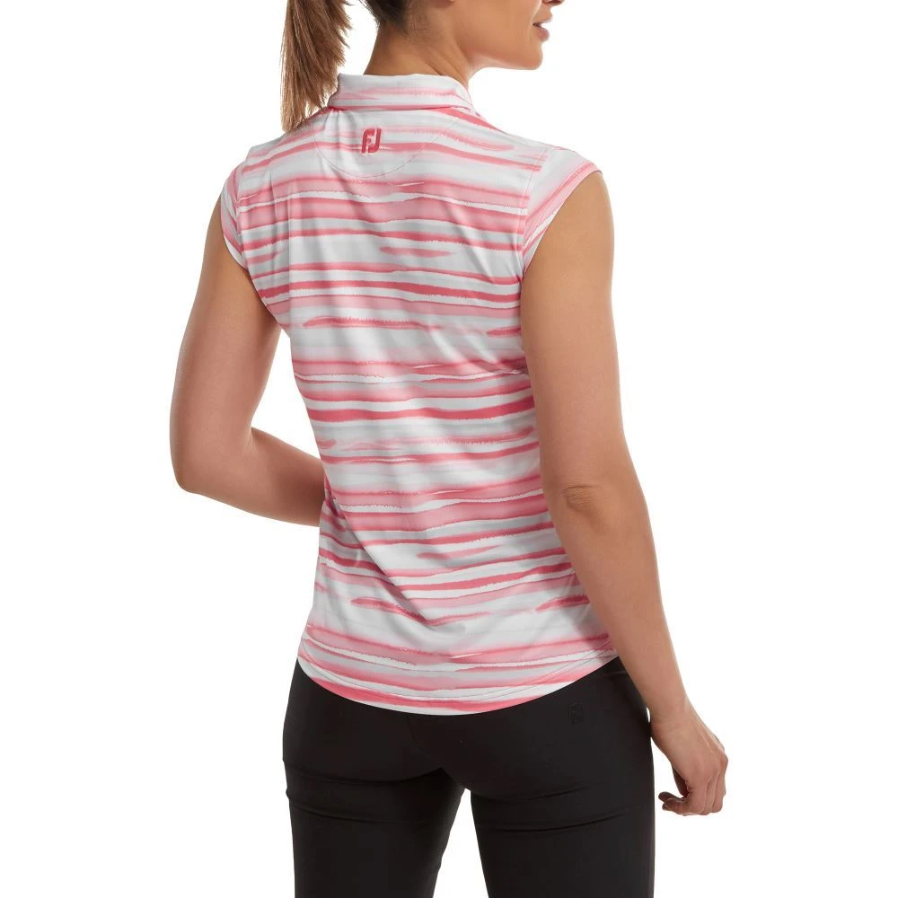 FootJoy Ladies Watercolour Lisle Golf Polo Shirt 6 FootJoy Ladies Watercolour Lisle Golf Polo Shirt - Image 4